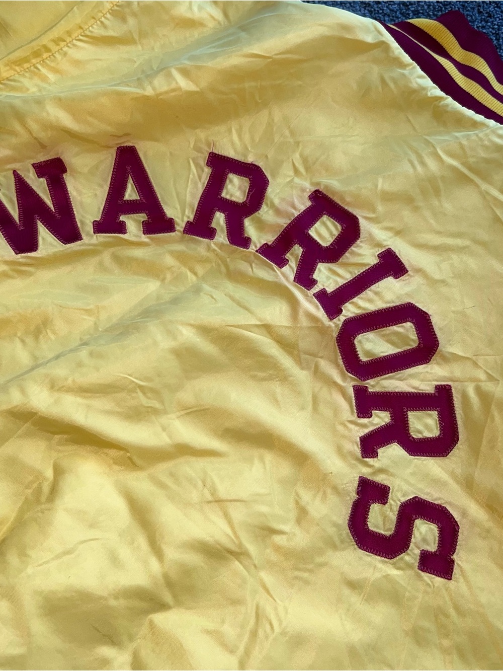 Vintage 80’s Stans Sport Center Warriors Varsity Jacket Men’s Size Large Flaws